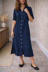 Women’s Midi Dress Button Front 7