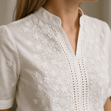 Image of Women's Embroidered Short Sleeve Blouse