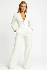 Image of Women's Long Sleeve Blazer Jumpsuit