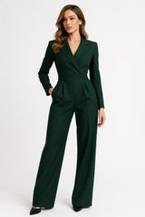 Image of Women's Long Sleeve Blazer Jumpsuit