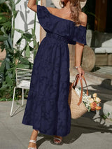 Catherin – Off Shoulder Tiered Maxi Wedding Guest Dress