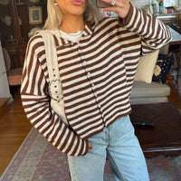 Julienne – Cardigan da donna a righe con bottoni frontali