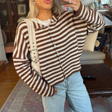 Julienne – Cardigan da donna a righe con bottoni frontali