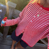 Julienne – Cardigan da donna a righe con bottoni frontali