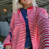 Julienne – Cardigan da donna a righe con bottoni frontali